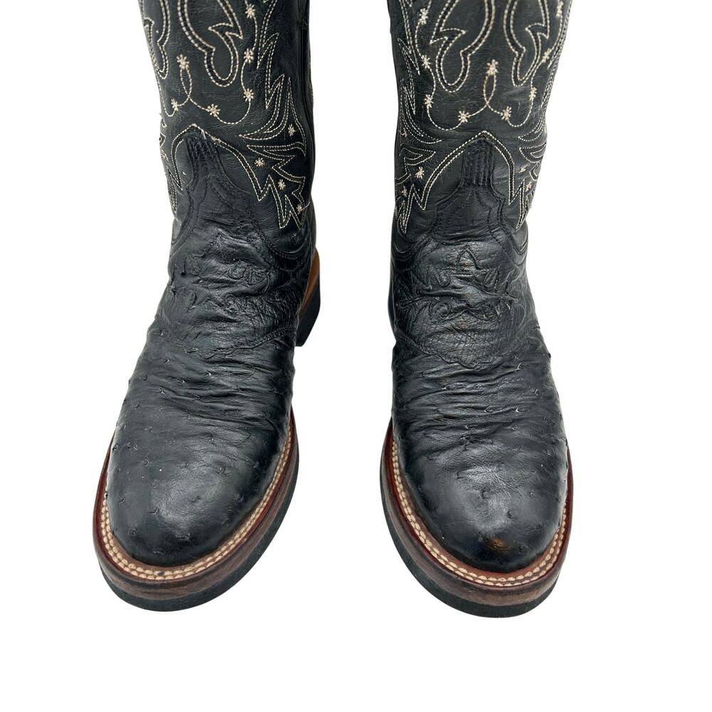 Lucchese 2000 7 Full Quill Ostrich Black Women’sWestern Cowgirl Boots - Picture 6 of 11